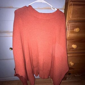 Elegant Rust Poncho Sweater